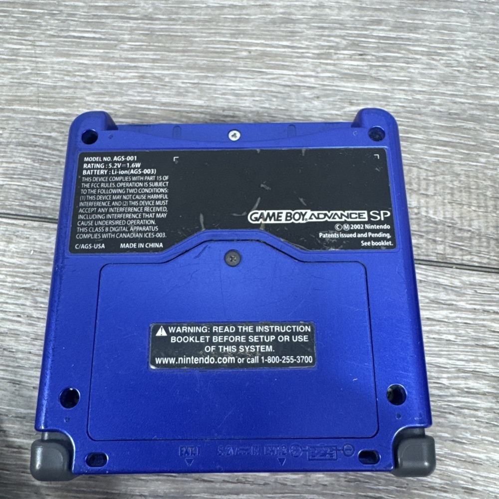 Nintendo Gameboy Advance GBA SP Console AGS-001 Blue Tested New Battery Cables - Picture 5 of 12